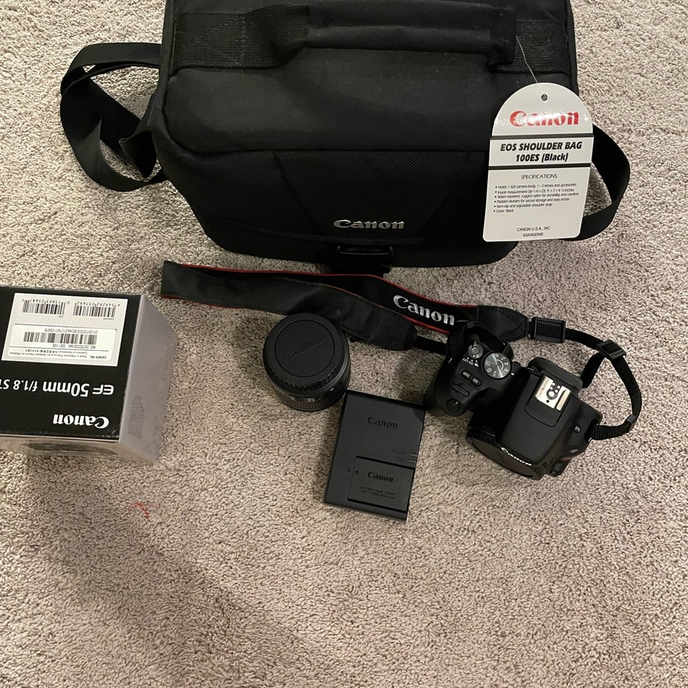 Canon Black Camera Bag with Accessories